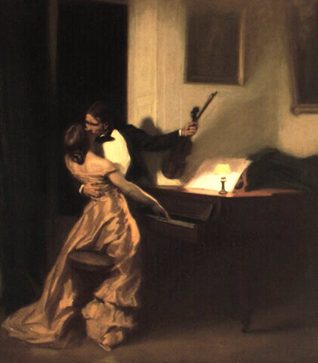 La Sonate à Kreutzer, huile de René-Xavier Prinet datée de 1901